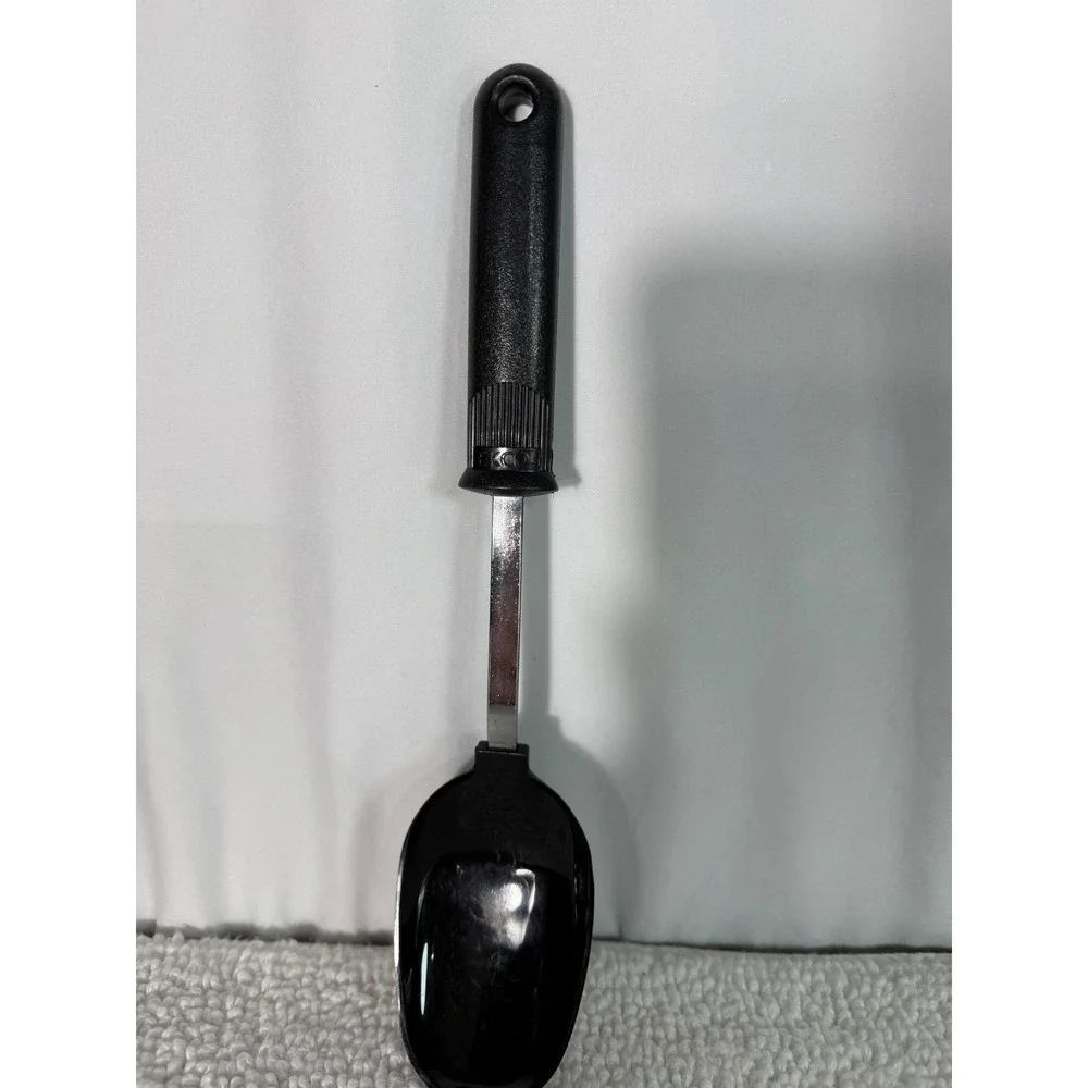 Vtg Ekco Black Solid Spoon Kitchen Utensil Max 400F Heat Resistant Cooking Spoon